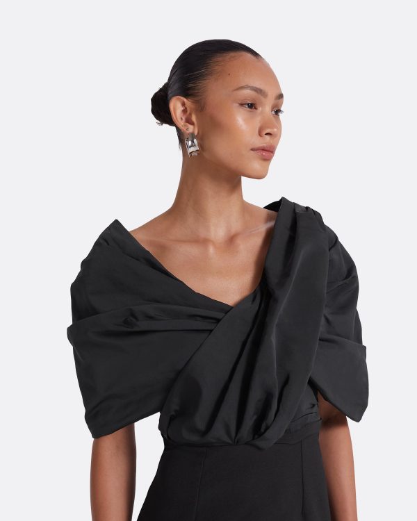 Roma Black Midi Dress - Image 3