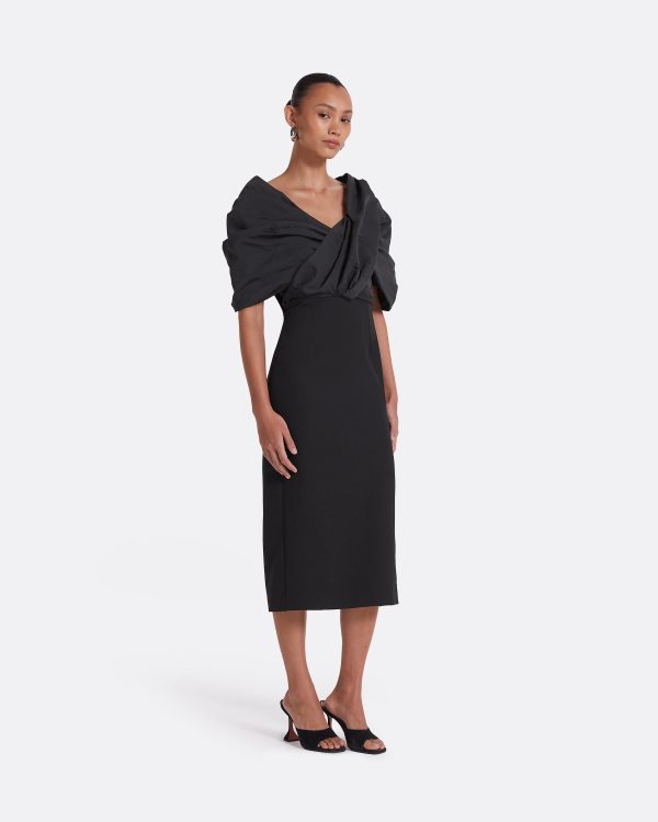 Roma Black Midi Dress - Image 4