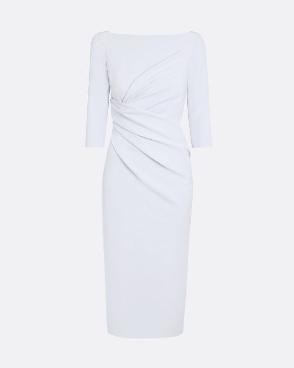 Asena Silk Blue Midi Dress - Image 5