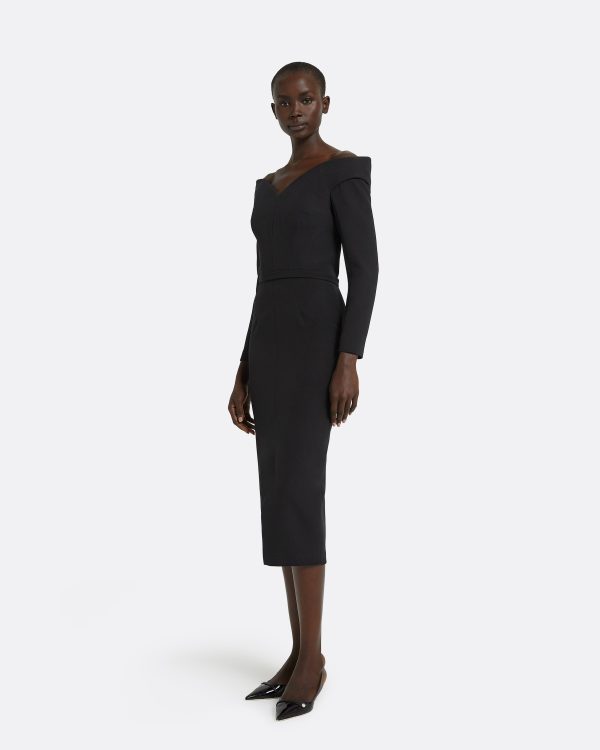 Asuman Black Midi Dress - Image 4