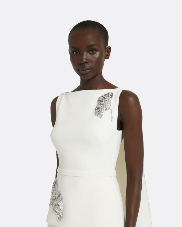 Cemile Ivory Midi Dress - Image 3