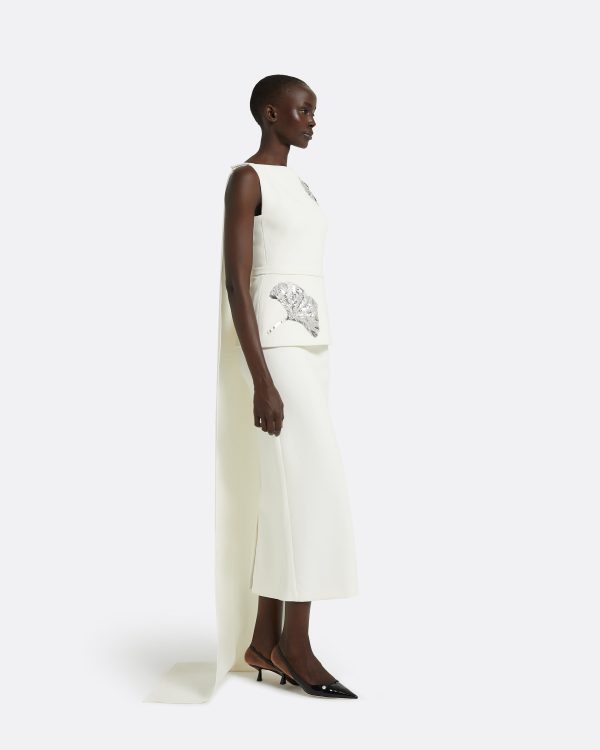 Cemile Ivory Midi Dress - Image 4