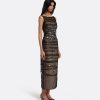 Ceren Black Midi Dress - Image 4