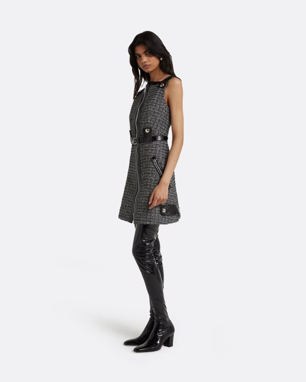 Ele Metallic Greyscale Short Dress - Image 4