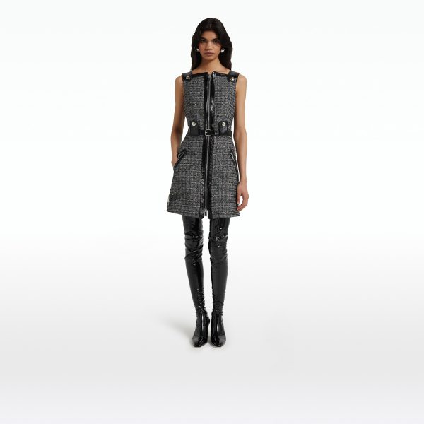 Ele Metallic Greyscale Short Dress - Image 7
