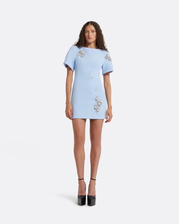 Lacin Pale Blue Short Dress - Image 6