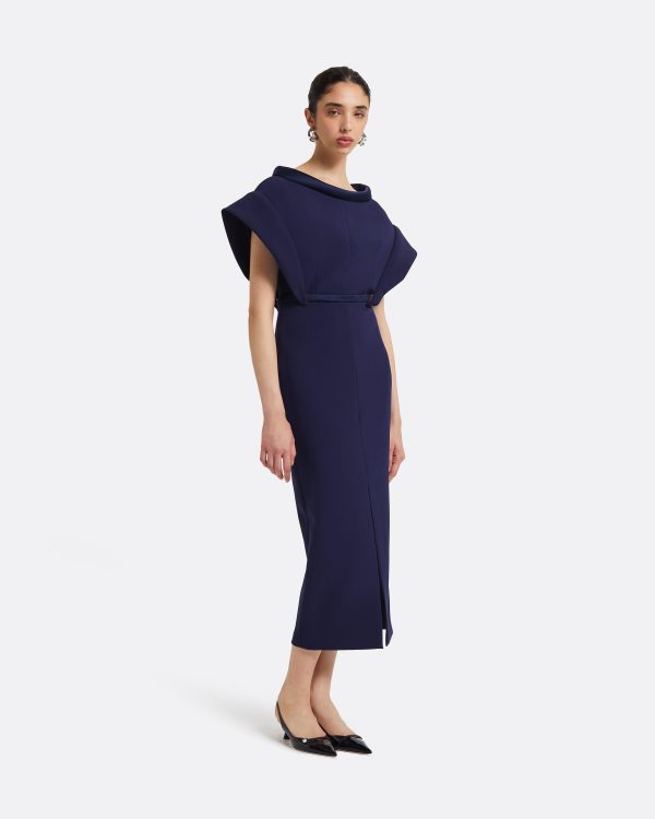 Meral Azurite Blue Midi Dress - Image 4