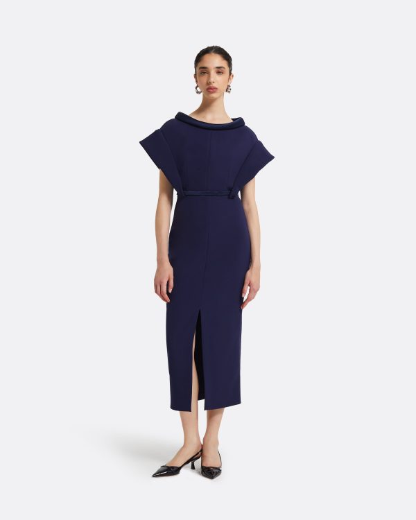 Meral Azurite Blue Midi Dress - Image 6