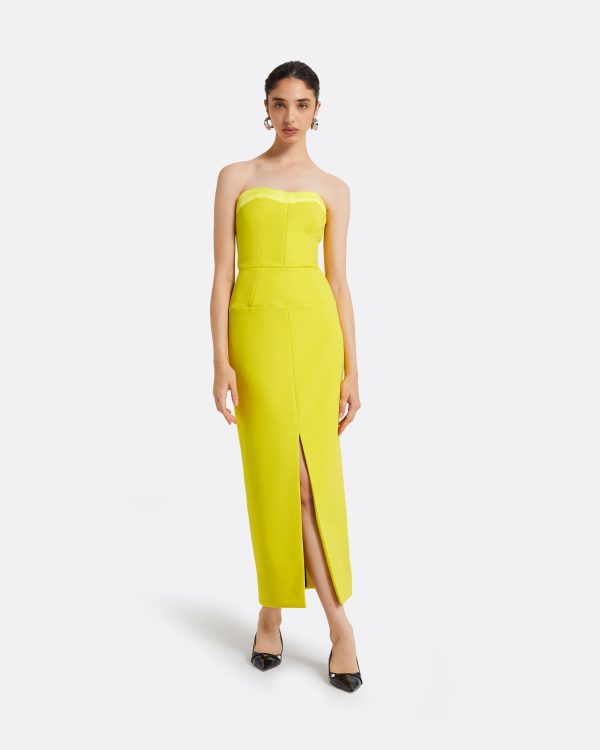 Sydney Chartreuse Midi Dress - Image 6