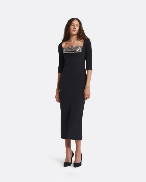Derya Black Midi Dress