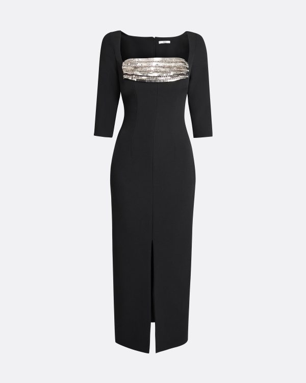 Derya Black Midi Dress - Image 5