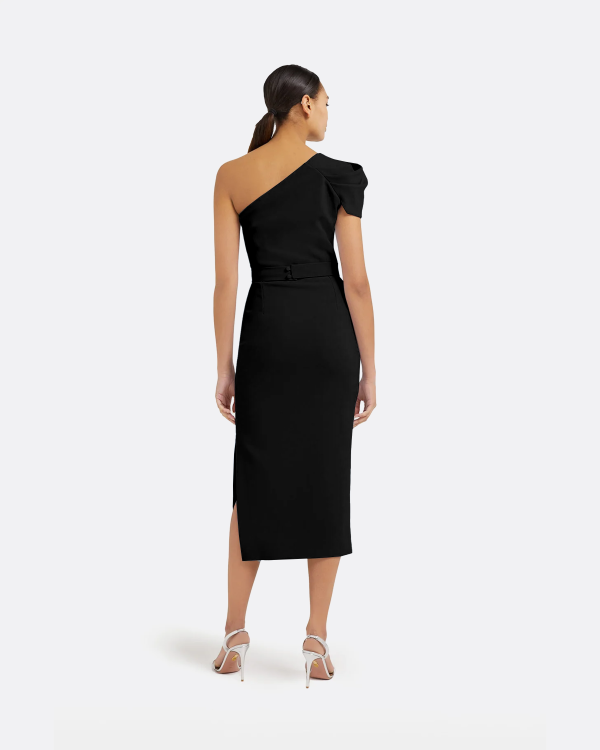 Petal Black Midi Dress - Image 2
