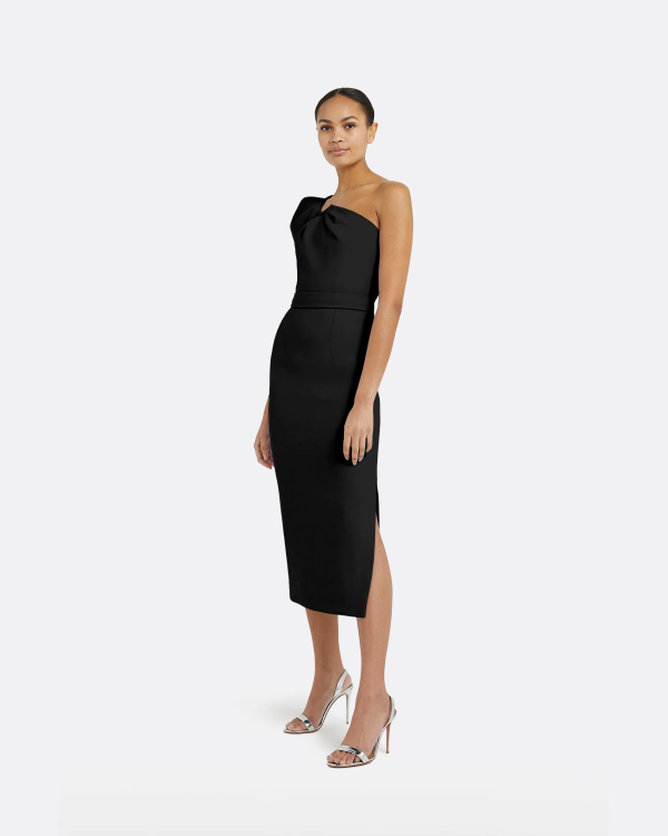Petal Black Midi Dress - Image 3