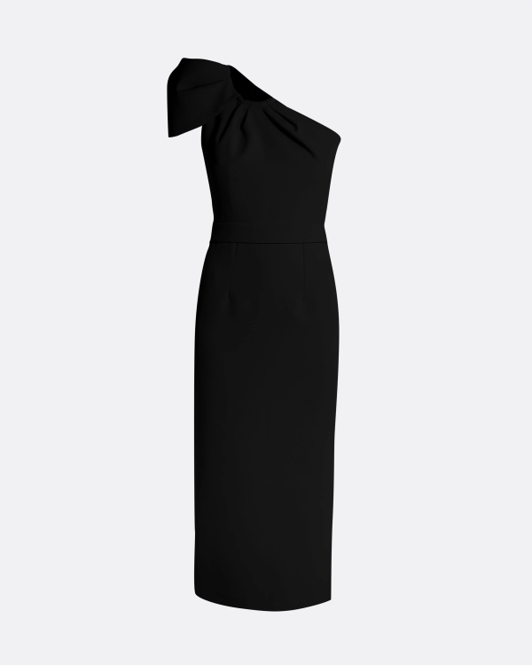 Petal Black Midi Dress - Image 4