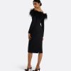 Starling Black Feather-Trimmed Midi Dress - Image 2