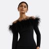 Starling Black Feather-Trimmed Midi Dress - Image 3