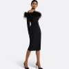 Starling Black Feather-Trimmed Midi Dress - Image 4