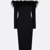 Starling Black Feather-Trimmed Midi Dress - Image 5