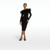 Starling Black Feather-Trimmed Midi Dress - Image 6