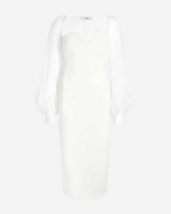 Catalina Ivory Midi Dress - Image 5