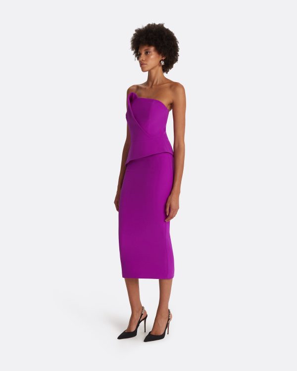 Delani Magenta Midi Dress - Image 4