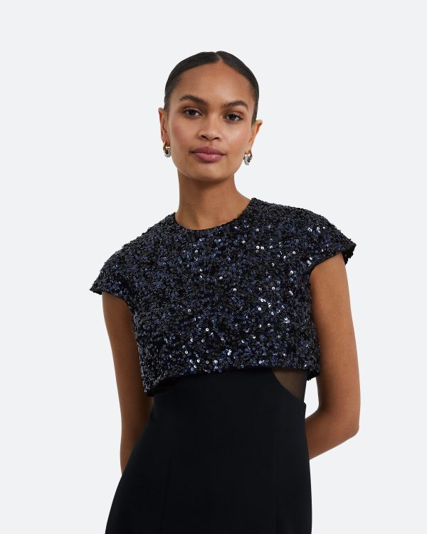 Dominica Black Midi Dress - Image 3