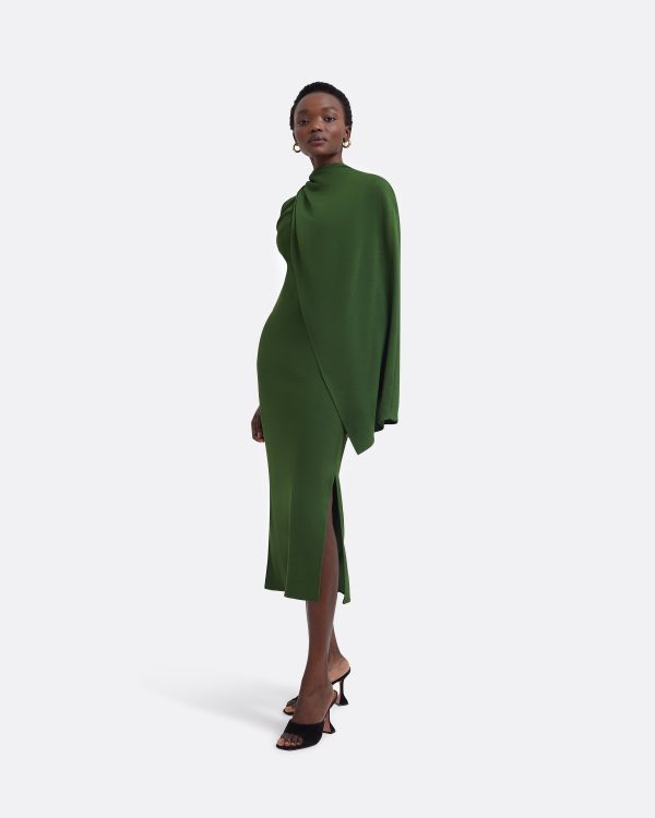 Dilly Moss Green Midi Dress - Image 4