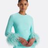 Rena Positano Feather-Trimmed Short Dress - Image 3
