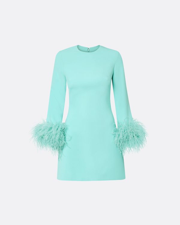 Rena Positano Feather-Trimmed Short Dress - Image 5