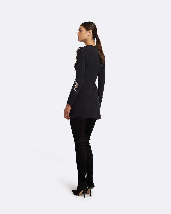 Reagan Black Short Dress - Image 2