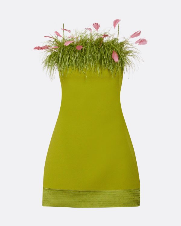 Molly Woodbine Feather-Trimmed Short Dress - Image 5