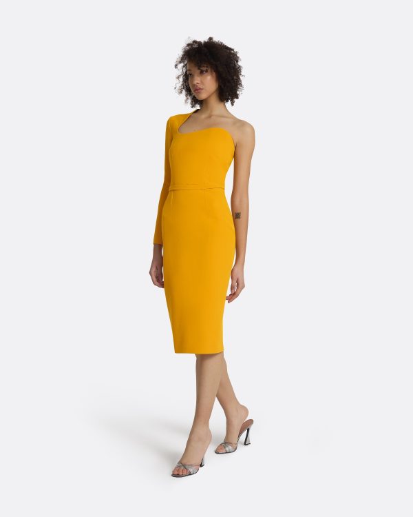 Qwenda Ochre Midi Dress - Image 4