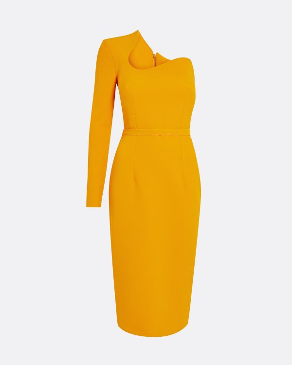 Qwenda Ochre Midi Dress - Image 5