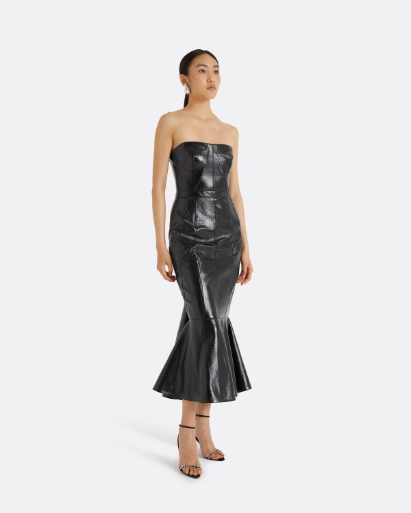 Hensley Black Midi Dress - Image 4
