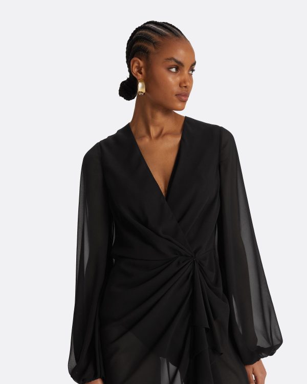 Prova Black Midi Dress - Image 3