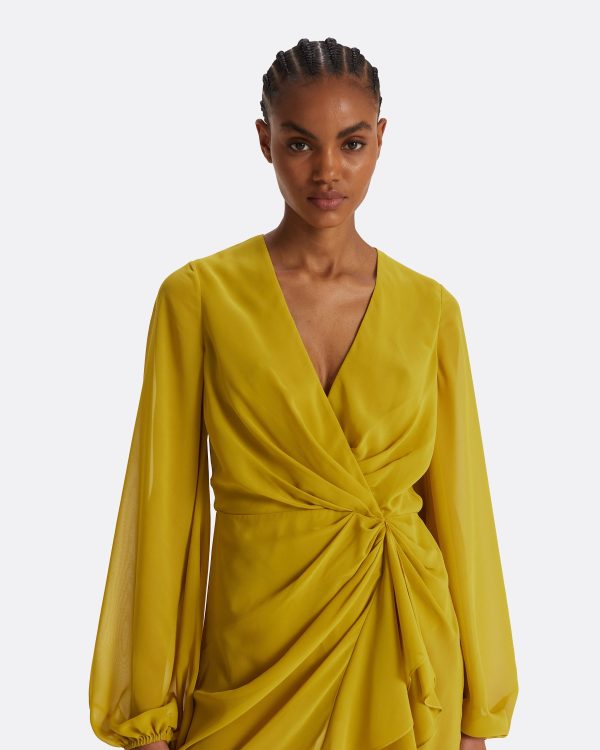 Prova Chartreuse Midi Dress - Image 3