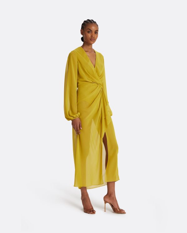 Prova Chartreuse Midi Dress - Image 4