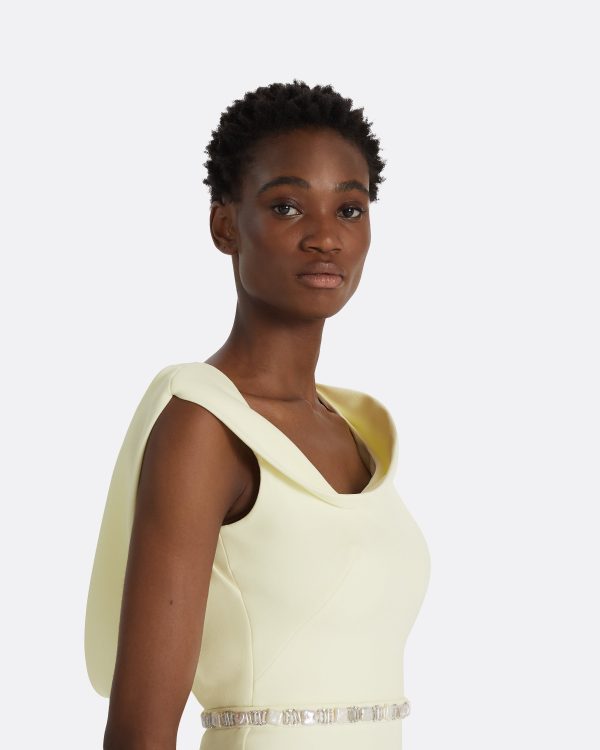 Koral Sorbet Midi Dress With Embroidered Belt - Image 3
