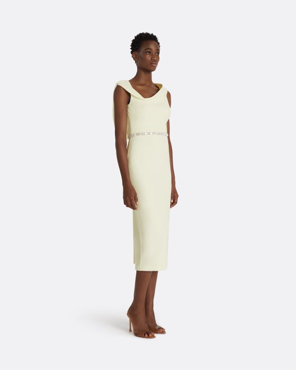 Koral Sorbet Midi Dress With Embroidered Belt - Image 4