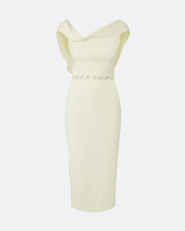 Koral Sorbet Midi Dress With Embroidered Belt - Image 5