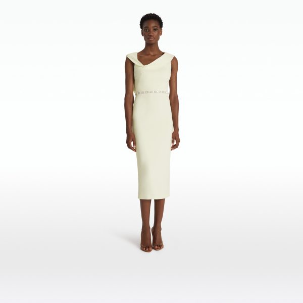 Koral Sorbet Midi Dress With Embroidered Belt - Image 6