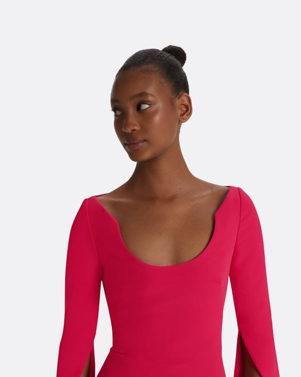 Evera Raspberry Midi Dress - Image 3