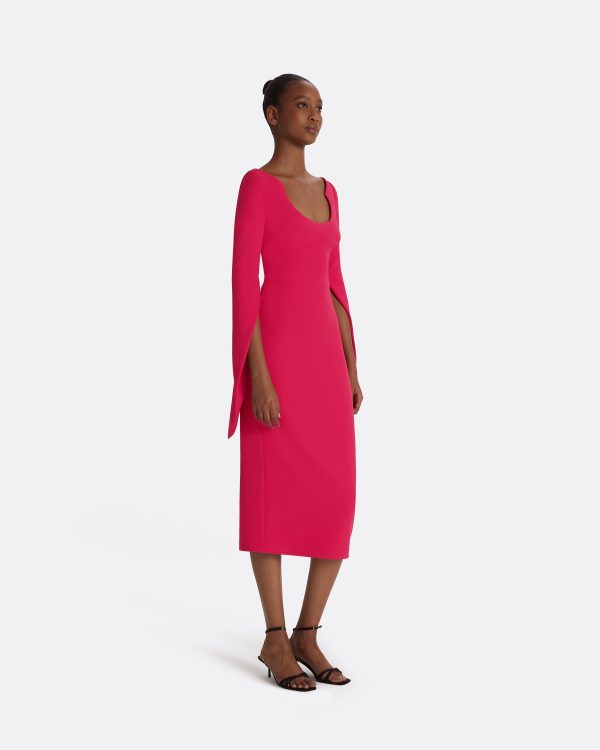 Evera Raspberry Midi Dress - Image 4