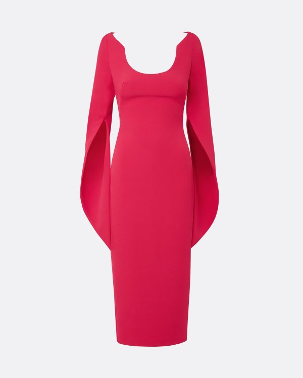 Evera Raspberry Midi Dress - Image 5