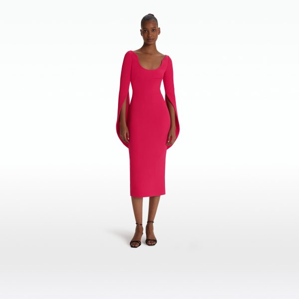 Evera Raspberry Midi Dress - Image 6