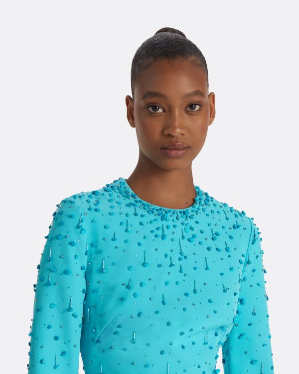 Renalle Aquamarine Short Dress - Image 3