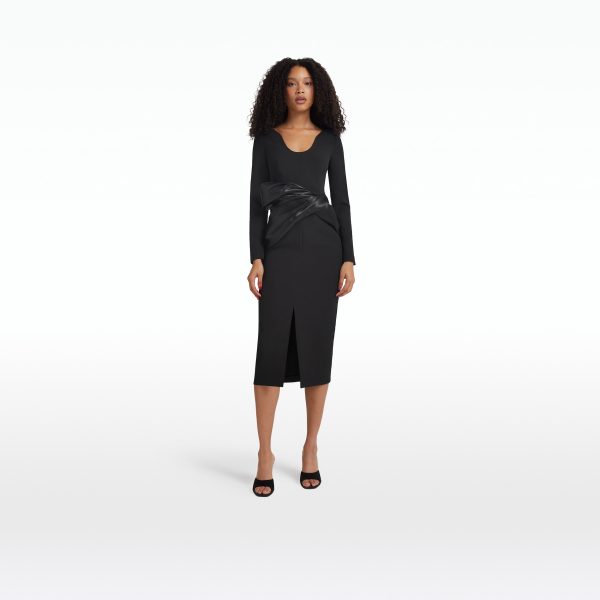 Yenna Black Midi Dress - Image 6