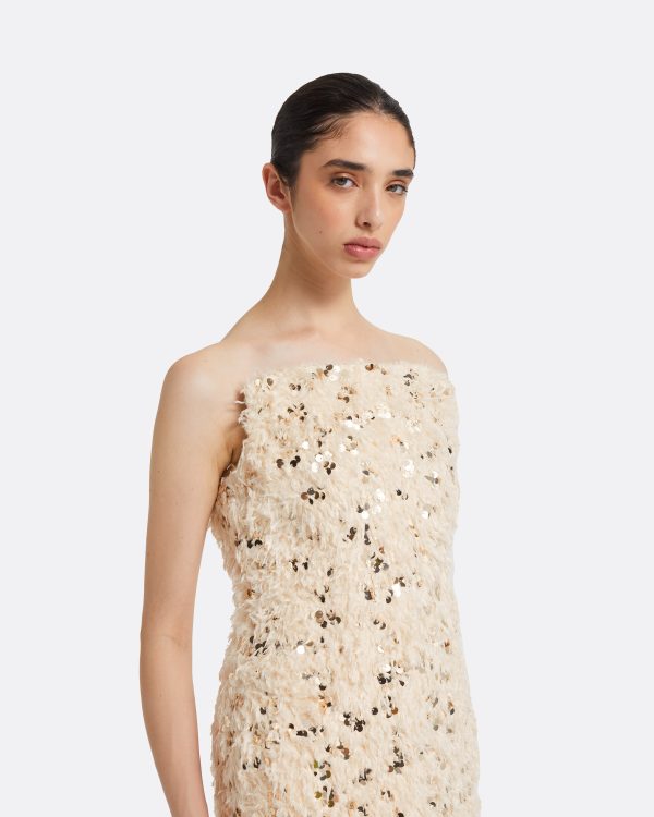 Beliz Ivory&Gold Midi Dress - Image 3