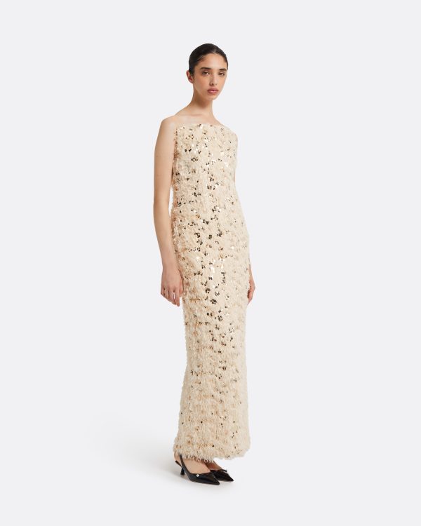 Beliz Ivory&Gold Midi Dress - Image 4