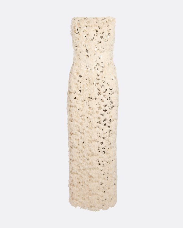 Beliz Ivory&Gold Midi Dress - Image 5